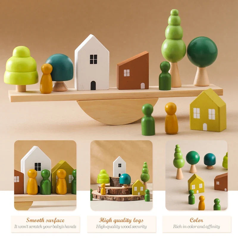 Wooden Forest Blocks – Creatividad y desarrollo – Juego de bloques de madera para apilar