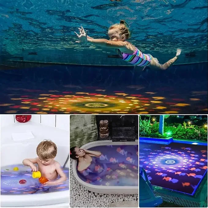 Aqua Party Light™ – Fiesta en la piscina o el baño – Proyector de luz sobre agua