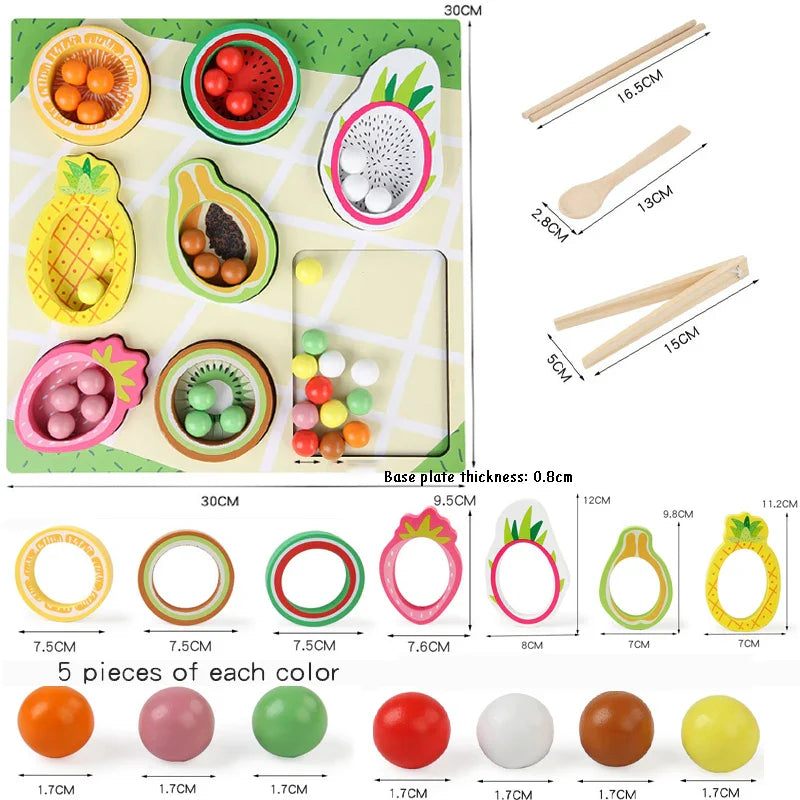 Toddler Clips™ - Frutas y formas - Juego de clasificación