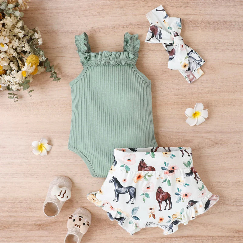 Baby Girl Summer Outfit – Bonito y ligero – Conjunto de ropa para bebé