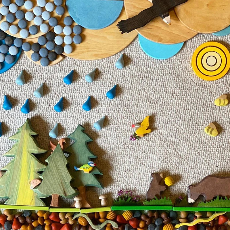 Rainbow Blocks™ – Diversión creativa coloreando – Juego de madera para colorear