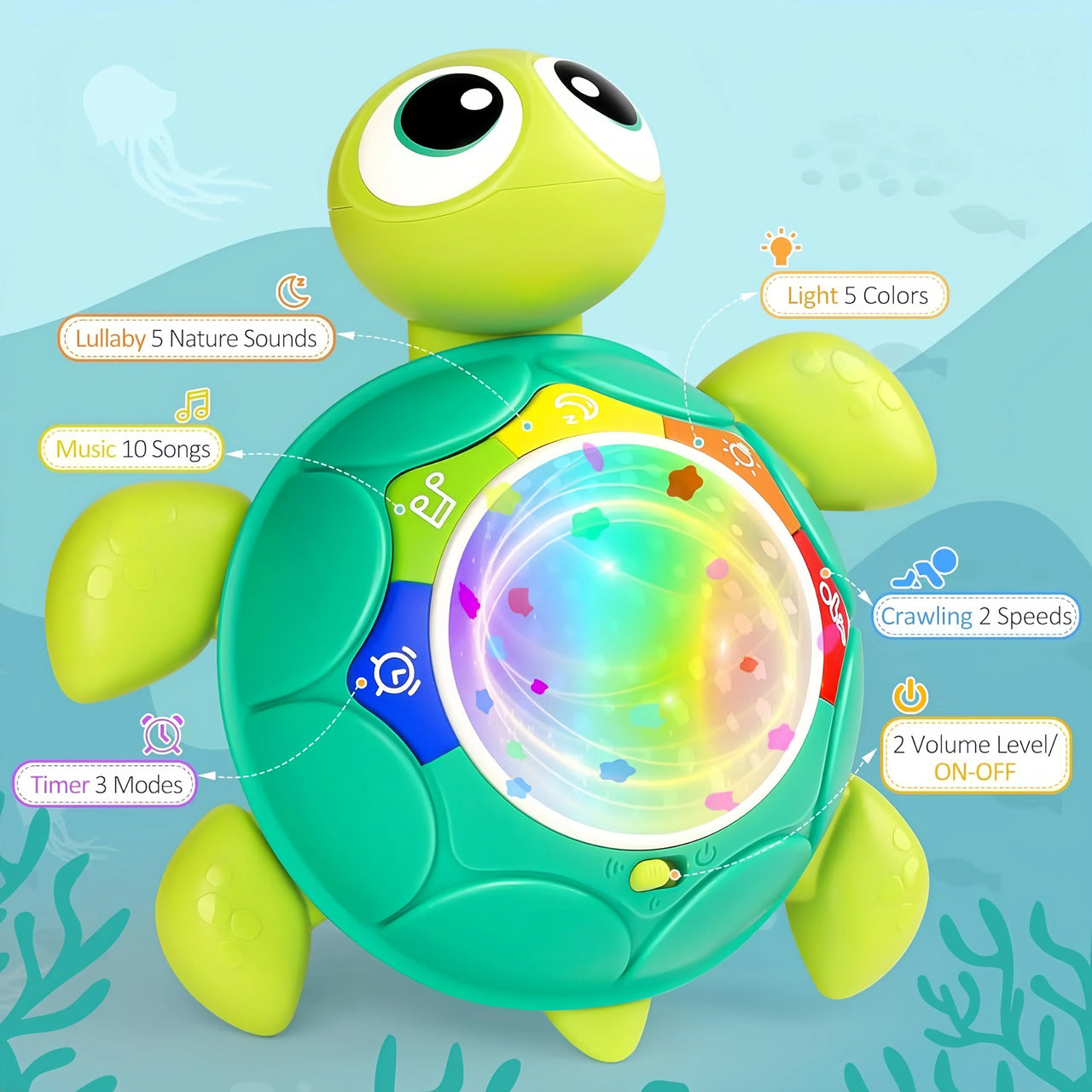 Turtle Projector™ - Fomentar el gateo - Tortuga proyector de estrellas