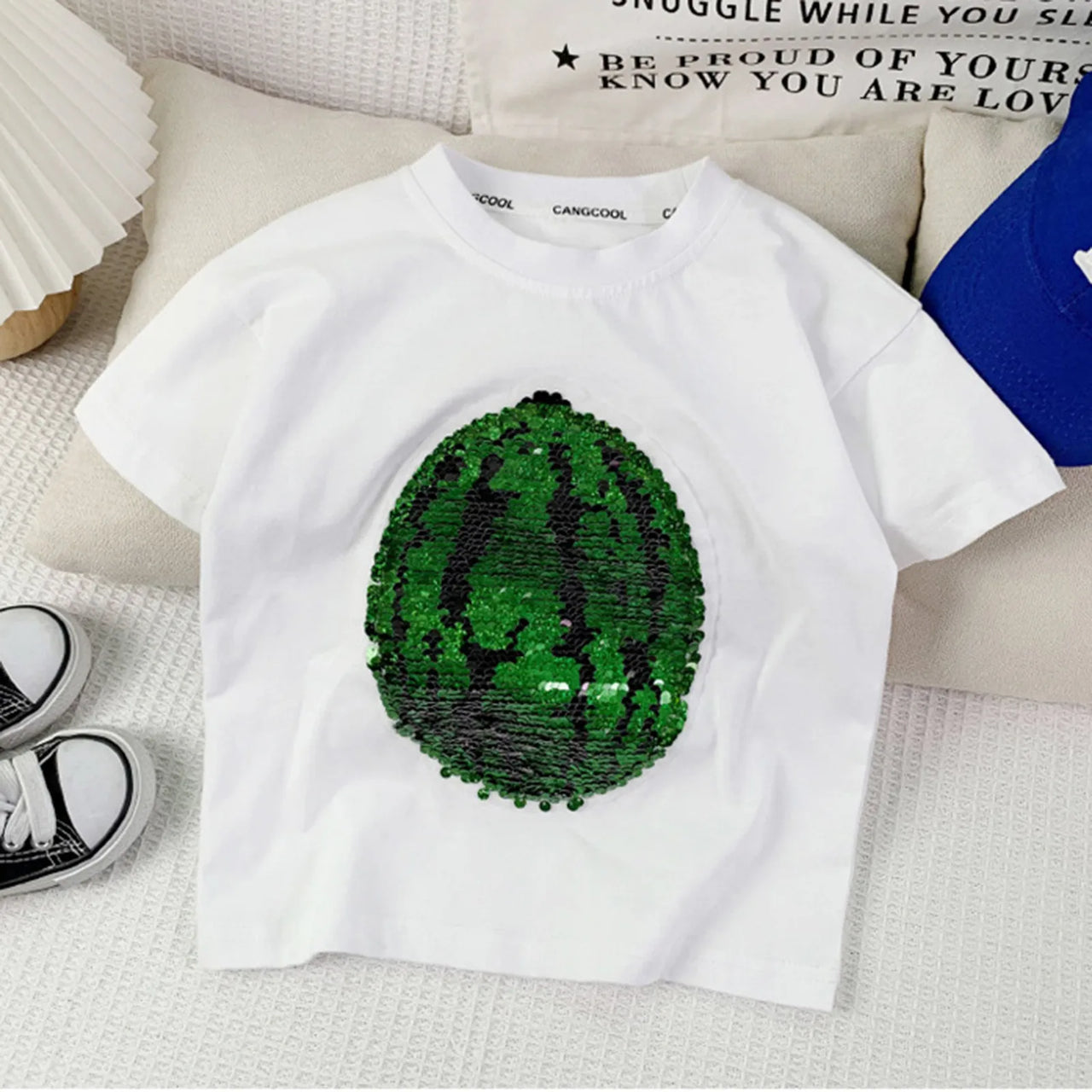 Mini Fashion™ - Shine & Transform - Camiseta sandía con lentejuelas