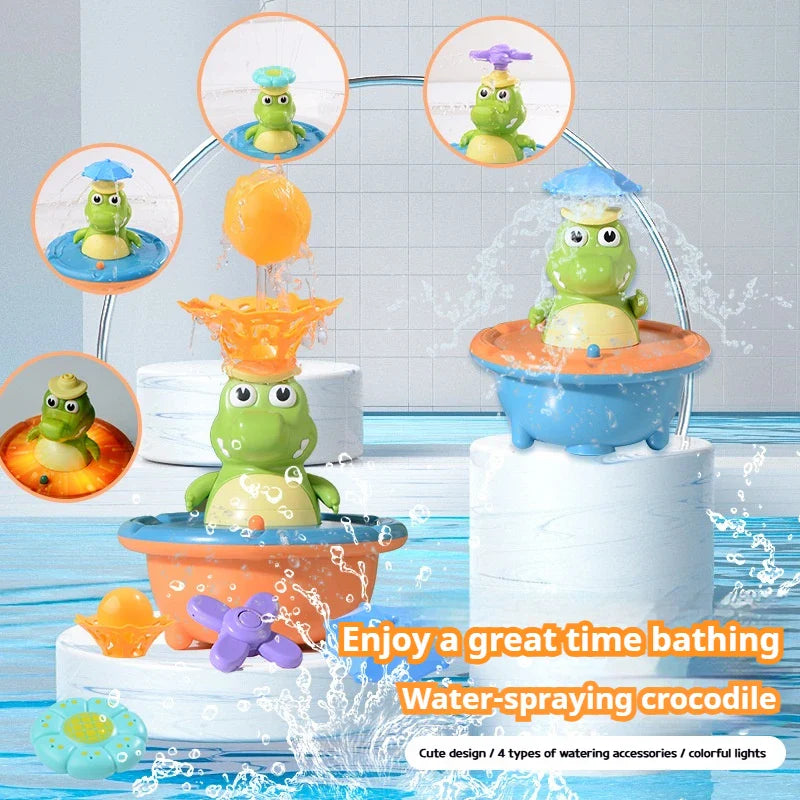 Light Up Crocodile Bath Toy – Interactivo y diversión acuática – Juguetes de baño «Fuente del cocodrilo»
