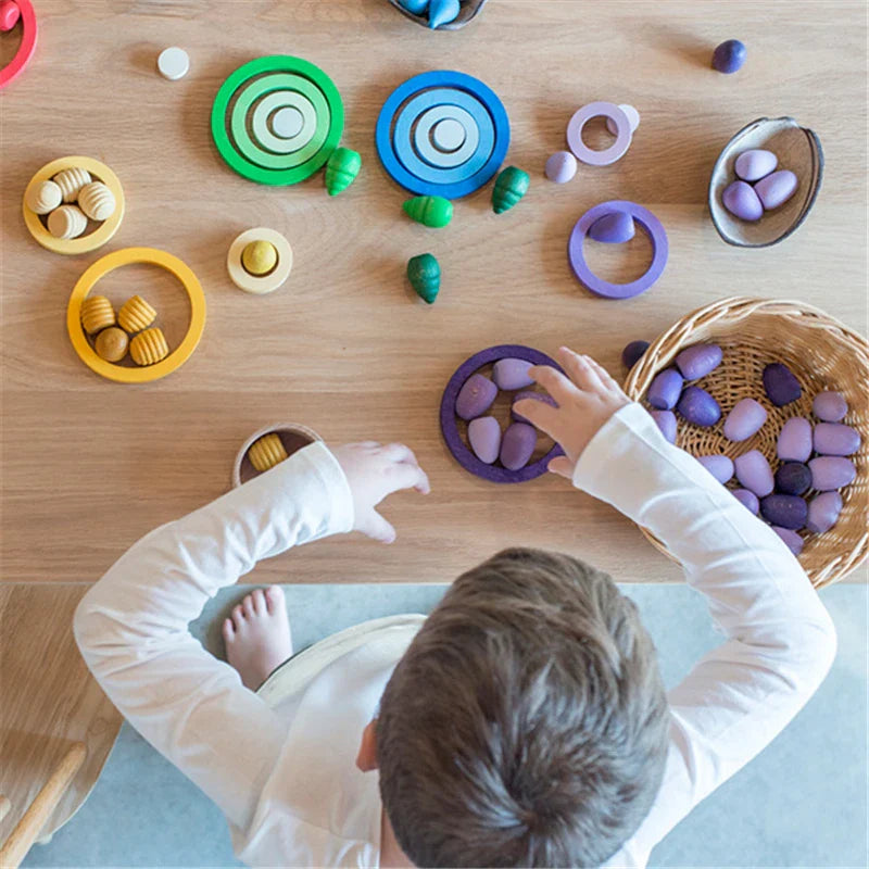 Rainbow Blocks™ – Diversión creativa coloreando – Juego de madera para colorear