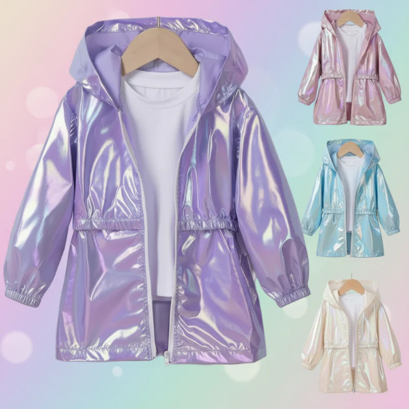 LumiBreeze – Brillante y ligero – Chubasquero infantil con capucha