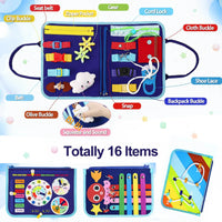 Thumbnail for 7-in-1 Busy Board – Motricidad y aprendizaje – Tablero de actividades