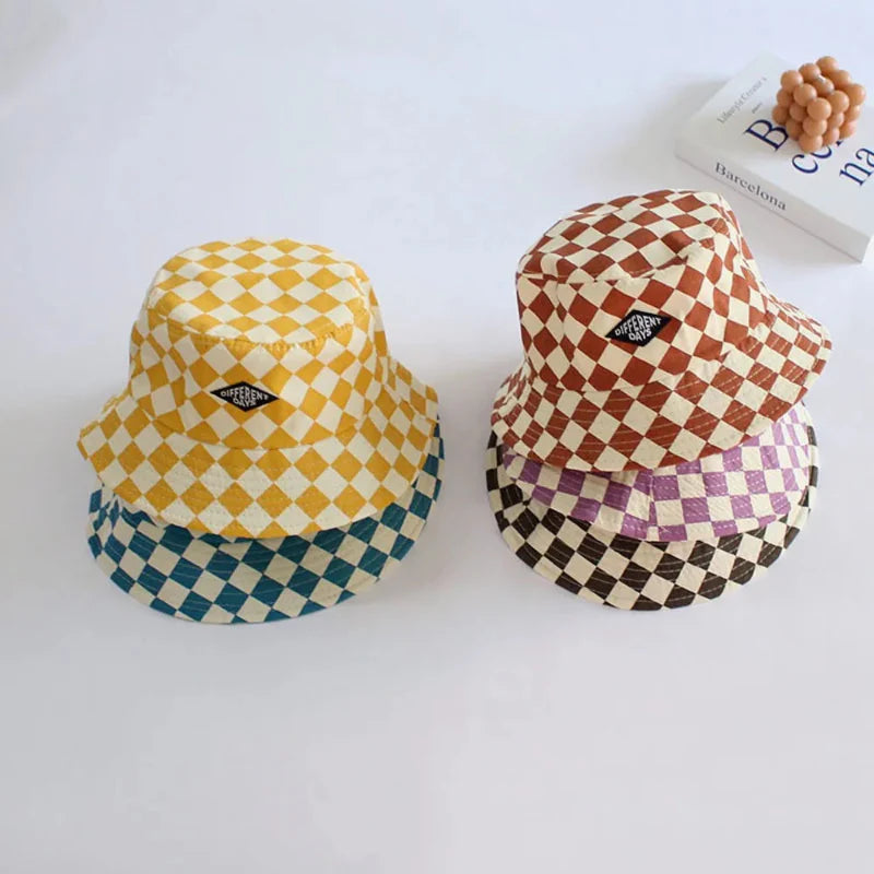 Bucket Hat – Bonito y protector: gorro infantil a cuadros