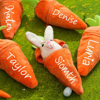 Thumbnail for Personalized Bunny – El regalo de Pascua definitivo - Conejito de peluche con zanahoria y nombre
