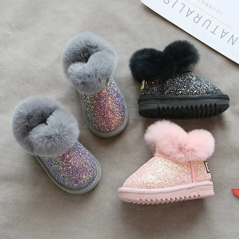 Mini Fashion™ - Calor y estilo - Botas de invierno con purpurina