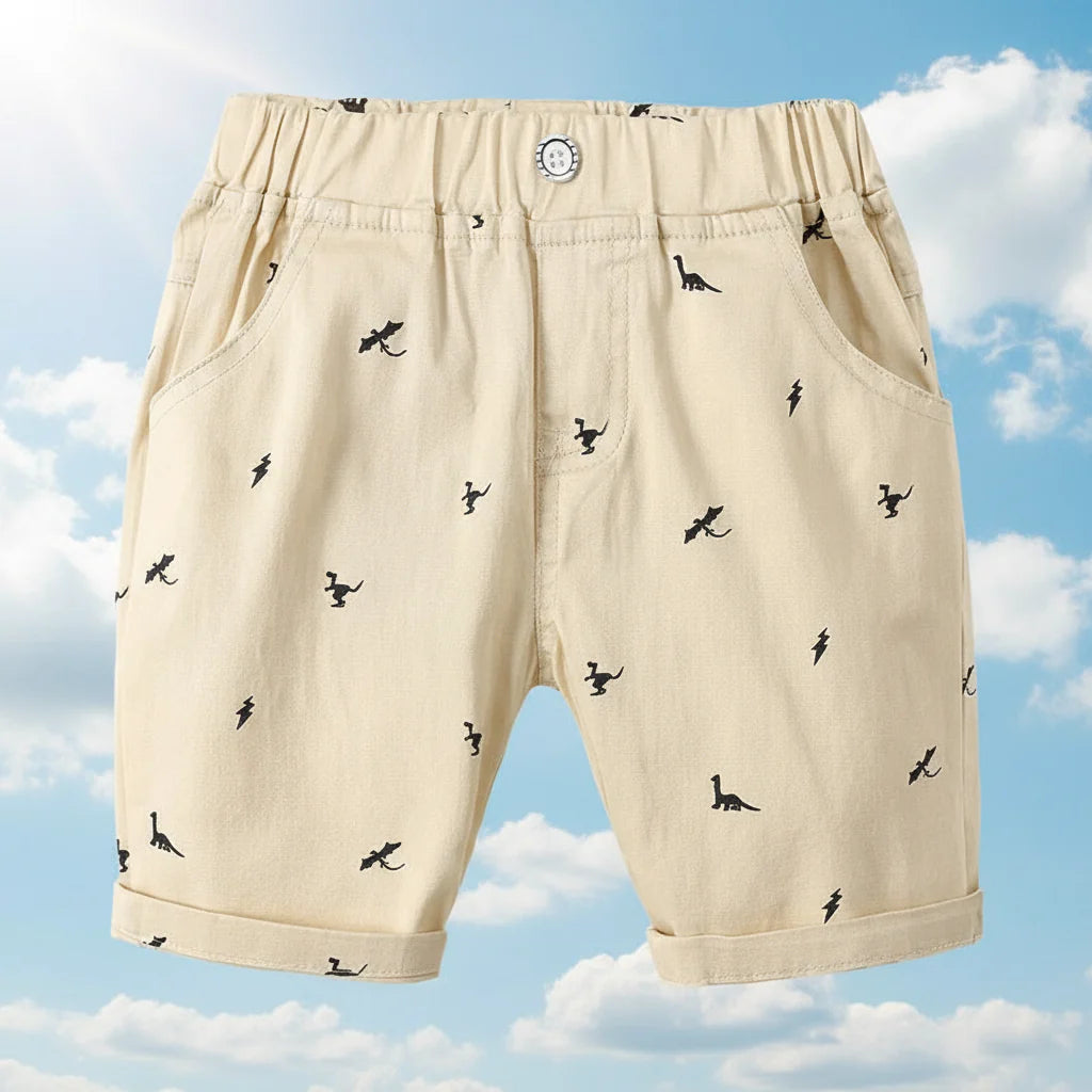 CoolKiddo – Fresco y cómodo – Pantalón corto con diseño de dinosaurios