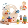 Bead Tracks™ – Tren, coche y motricidad - Juego de cuentas y arrastre de madera