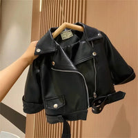 Thumbnail for Girls Leather Jacket – Atrevida y elegante: chaqueta de cuero para niños