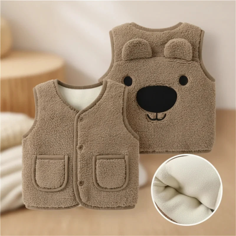 Baby Bear Fleece Vest – Cálido y suave – Chaleco infantil con ositos