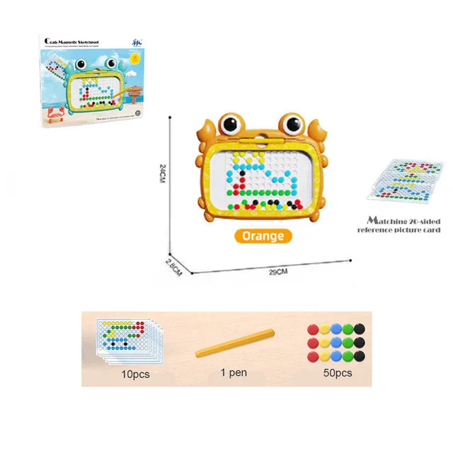 Crabby Sketcher™ - Pioneering Learning - Tableta magnética en forma de cangrejo