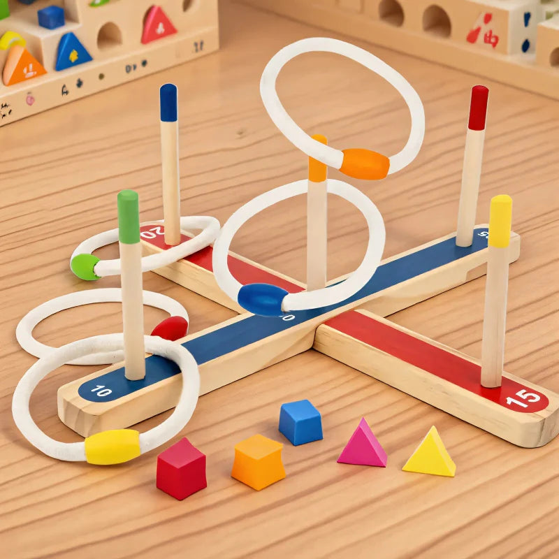 Montessori Ring Toss Game – Activo y educativo: juego de lanzamiento de aros
