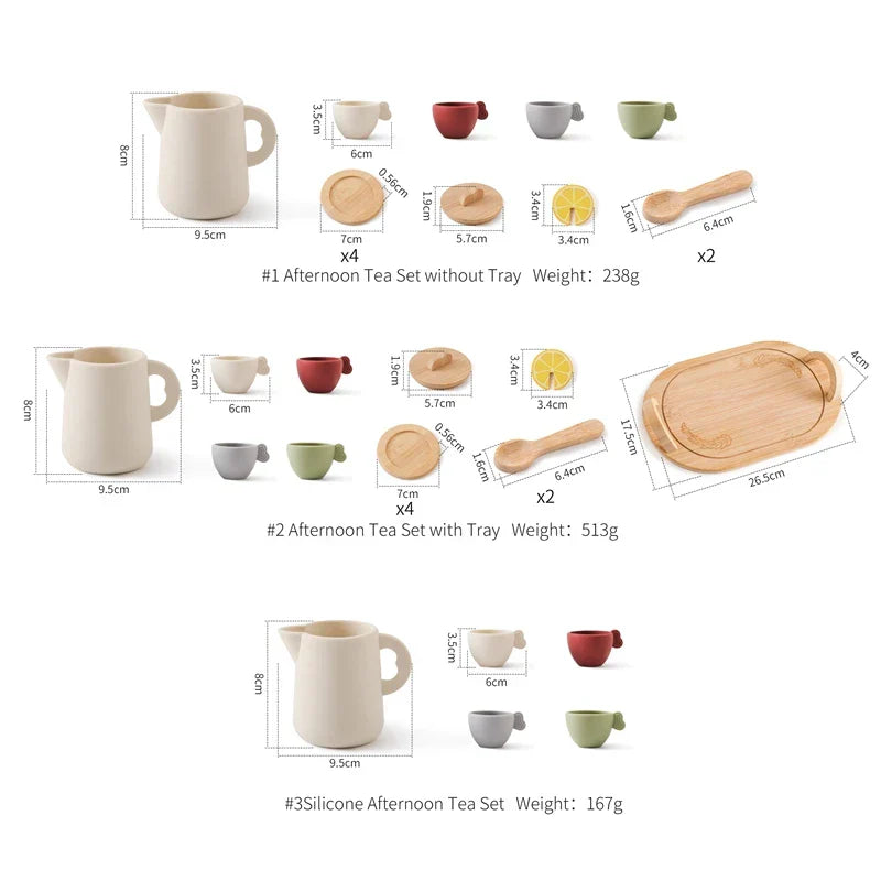 Woods™ - Madera y silicona - Set de té de madera