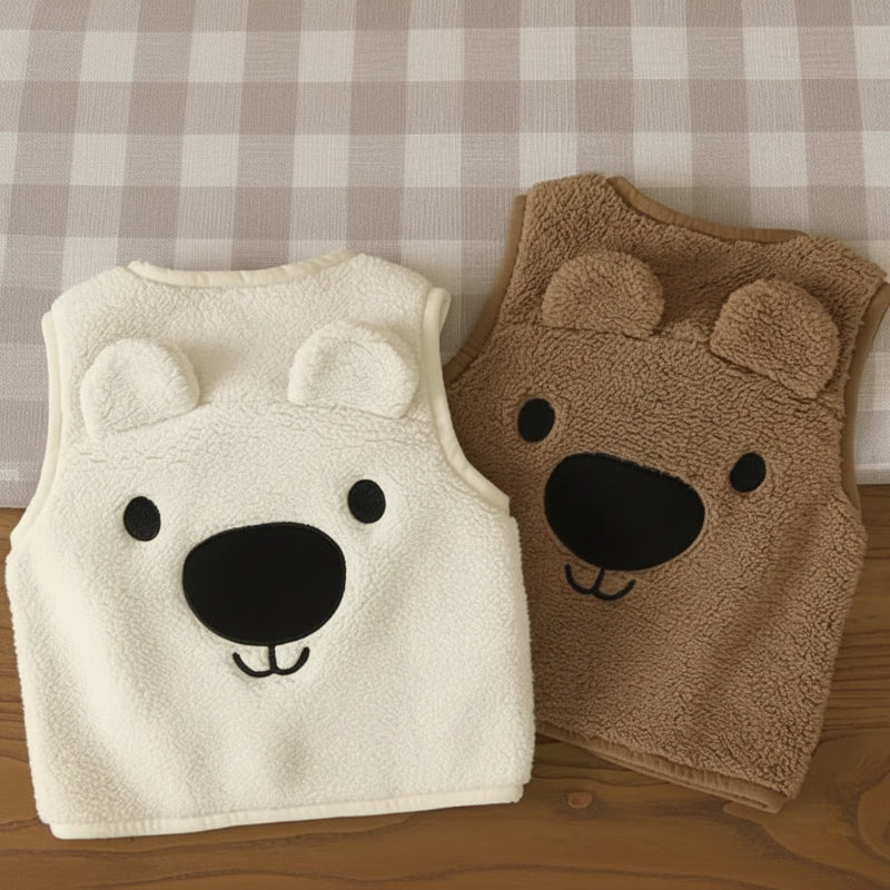 Baby Bear Fleece Vest – Cálido y suave – Chaleco infantil con ositos