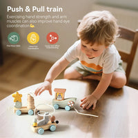 Thumbnail for HappyTrain – Montessori & Fun – Set de trenes de madera