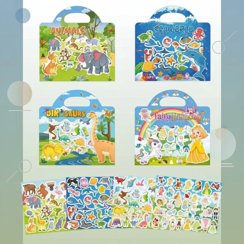 StickerFun – Colorido e instructivo - Libro de pegatinas reutilizable