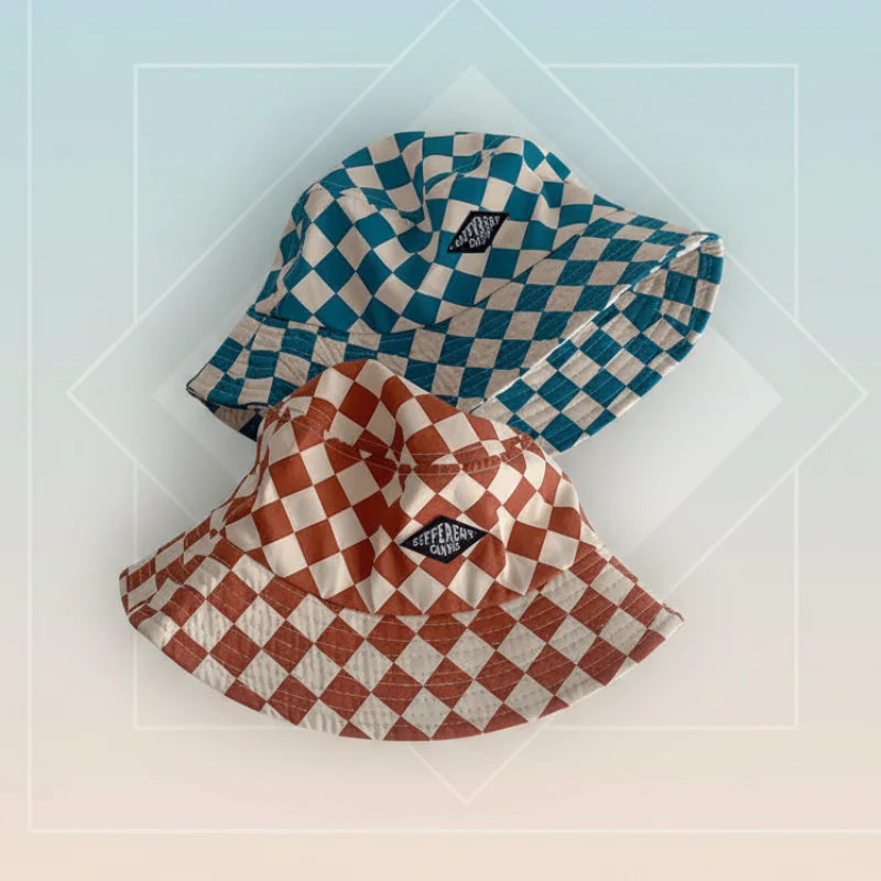 Bucket Hat – Bonito y protector: gorro infantil a cuadros