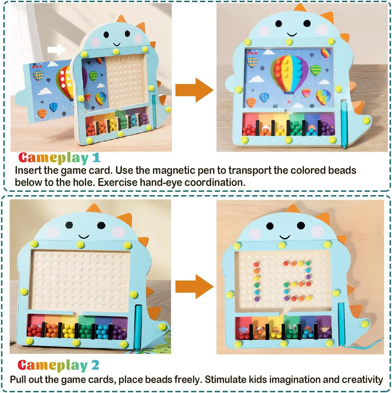 Bead Puzzle™ – Laberinto Fun Sorting – Puzzle de bolas magnéticas de madera