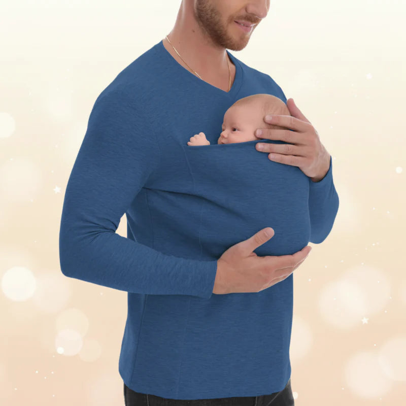 Kangaroo Pocket Shirt – Cómodo y práctico: portabebés tipo camiseta para hombre