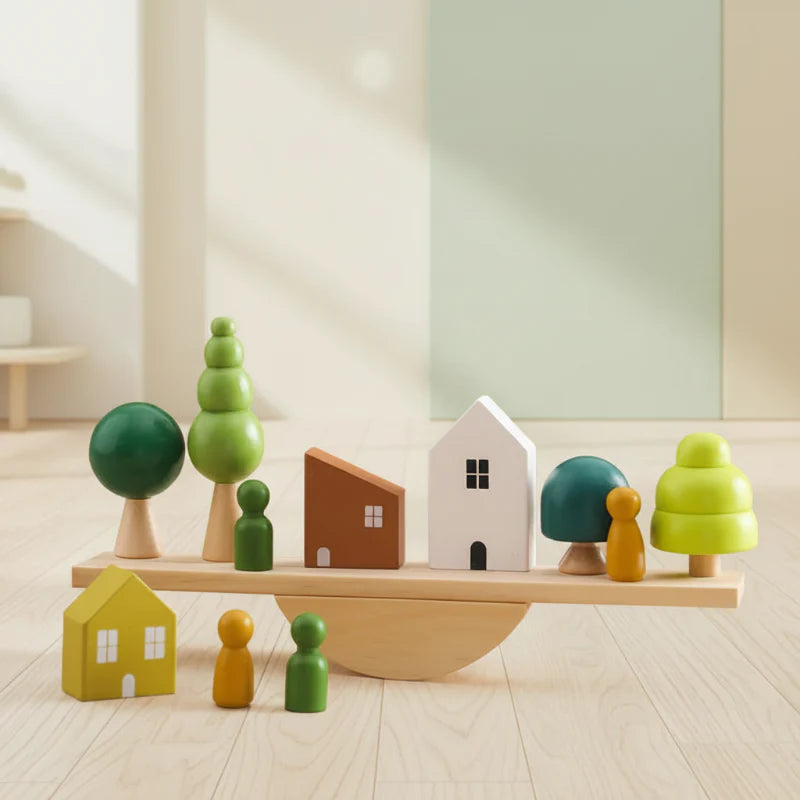 Wooden Forest Blocks – Creatividad y desarrollo – Juego de bloques de madera para apilar