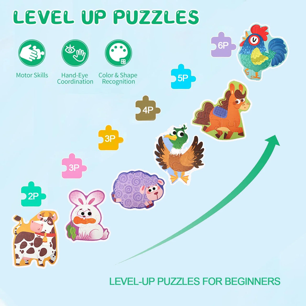Woods™ - Motricidad fina y creatividad - Puzzle 6 en 1
