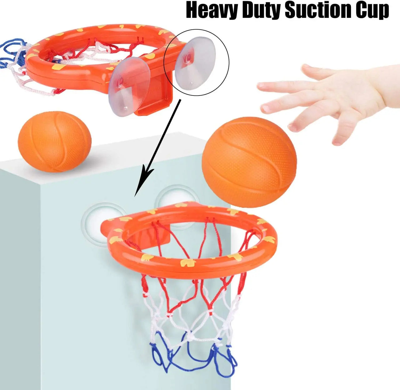 Bath Basketball™ – Diversión al salpicar – Set de baloncesto para el baño