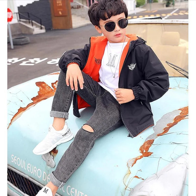 Reversible Kids Jacket – Impermeable y cortavientos – Chaqueta ligera