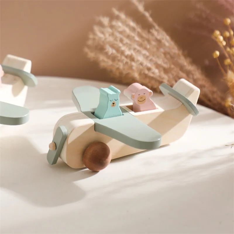 Woods™ - Fomenta la creatividad y las habilidades motoras - Juguete de madera Montessori Avión
