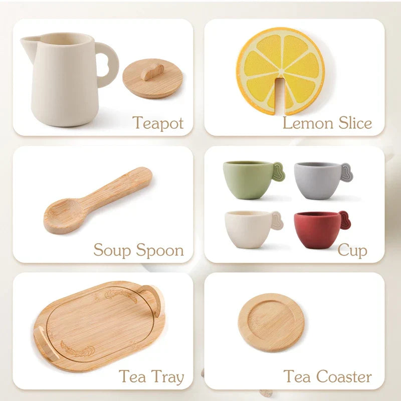 Woods™ - Madera y silicona - Set de té de madera