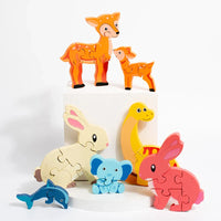 Thumbnail for Animal Puzzle™ – Descubre y aprende – Puzzle de madera de dibujos animados