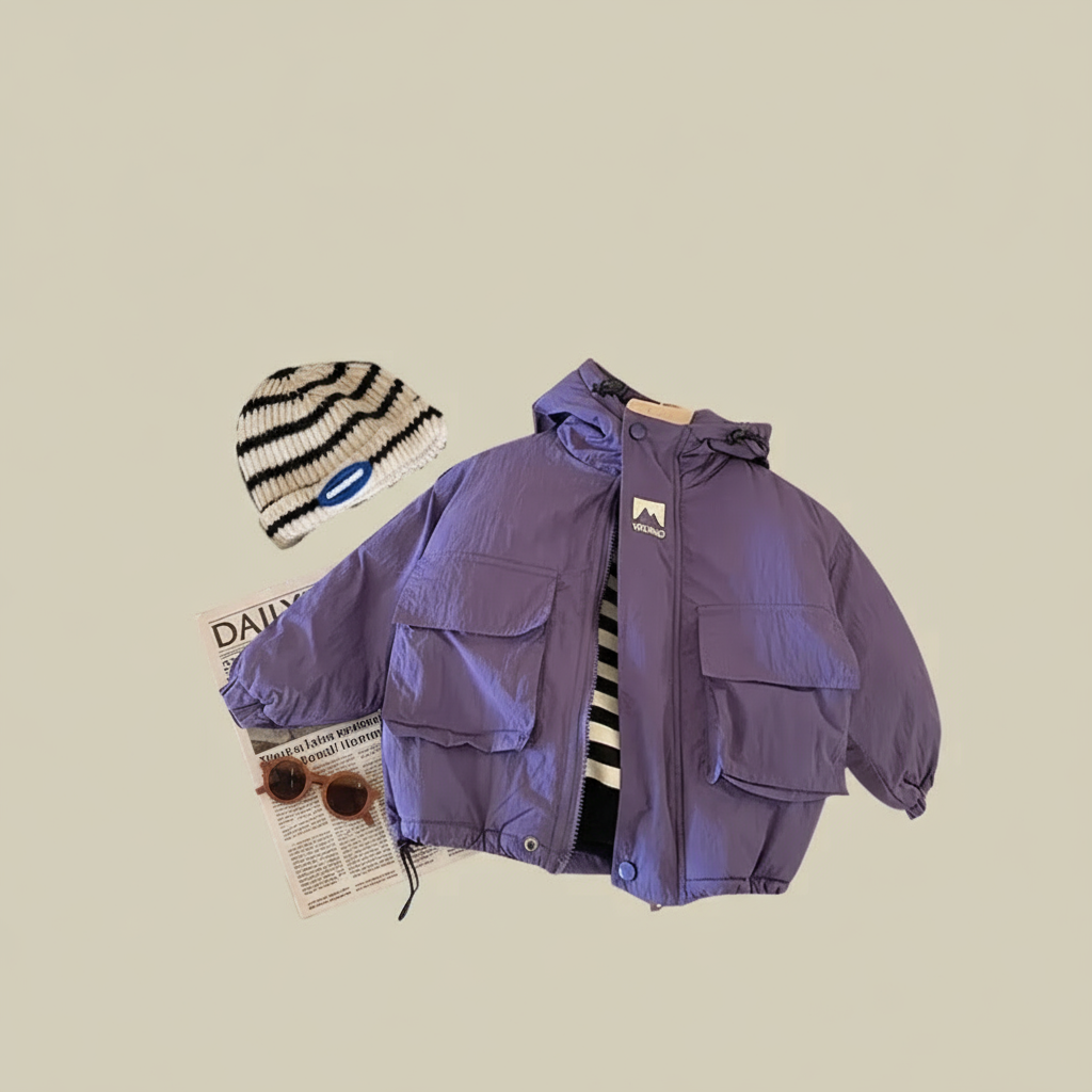 LiloWear – A prueba de viento y repelente al agua: chaqueta cortavientos con capucha para niños