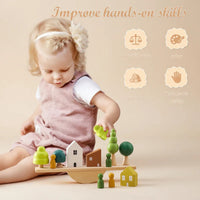 Thumbnail for Wooden Forest Blocks – Creatividad y desarrollo – Juego de bloques de madera para apilar