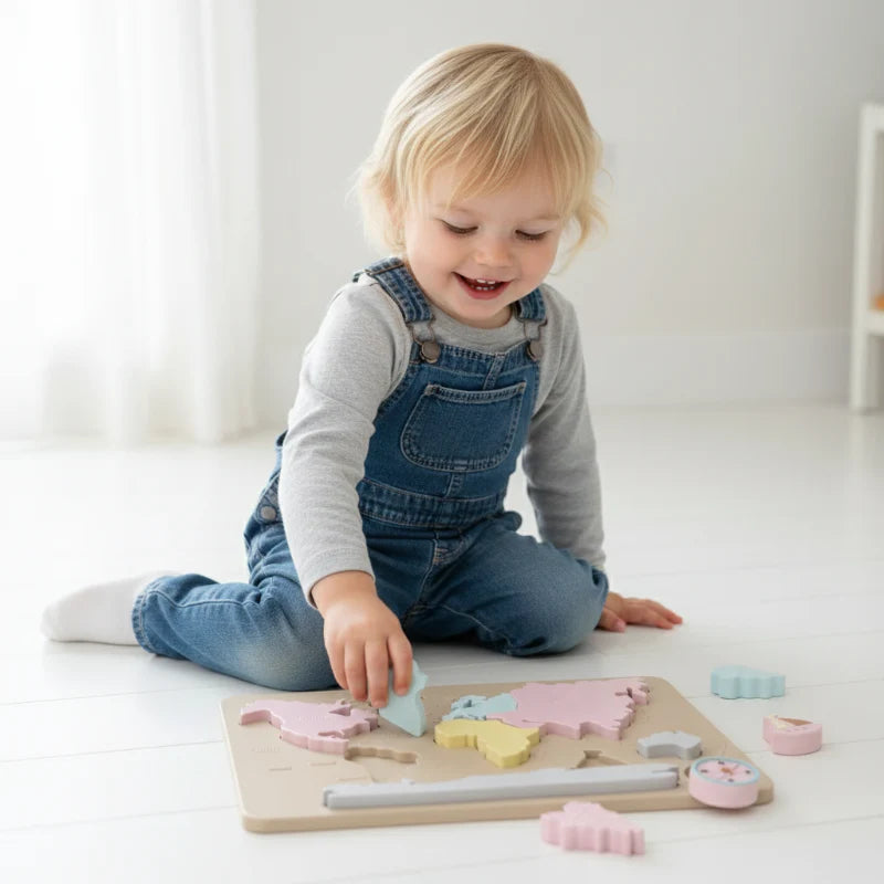 GeoKids – Montessori y educativo – Puzzle de silicona con el mapa del mundo