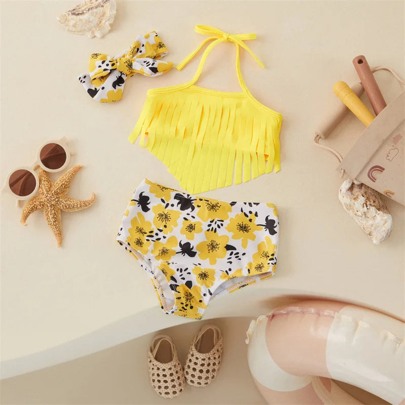 Mini Fashion™ - Bikini con flecos y diadema para el cabello