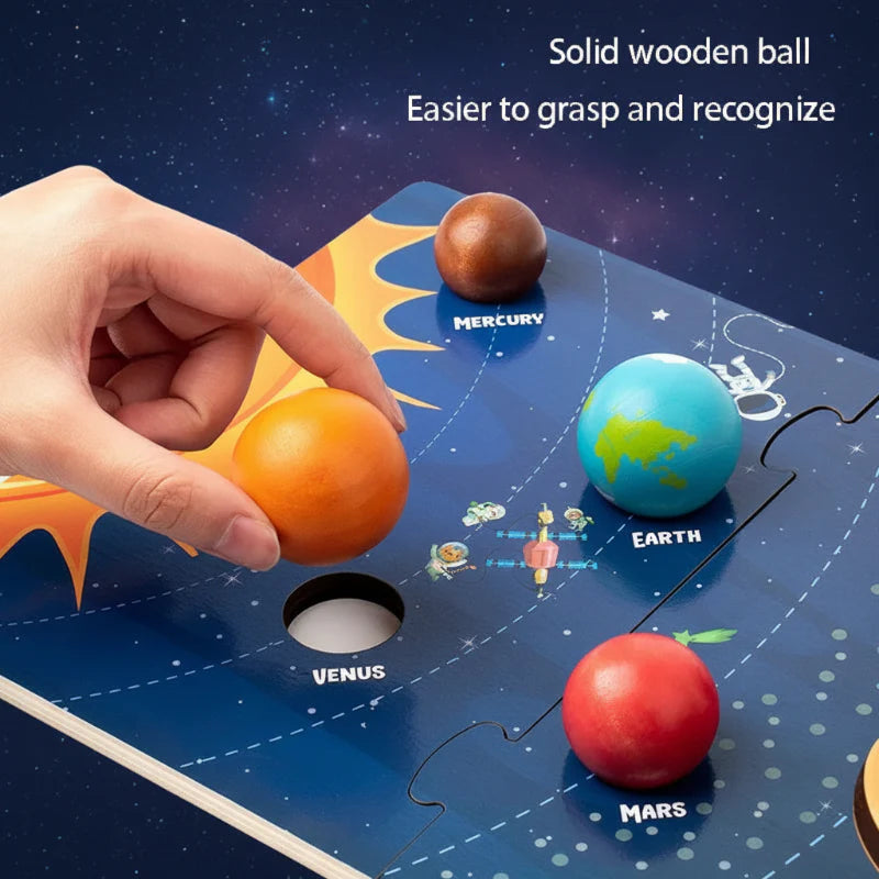 Wooden Solar System – Educativo y divertido: juego de planetas