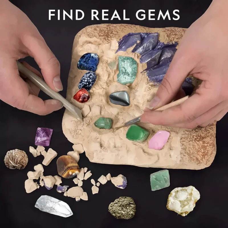 Gemstone Dig Kit – Descubrir y aprender – Kit de excavación de cristales