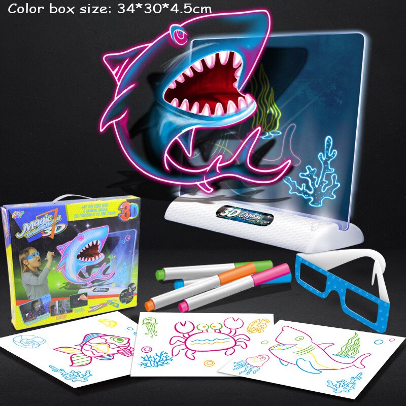 Magic Drawing Board™ - Arte resplandeciente - Tablero de dibujo 3D iluminado