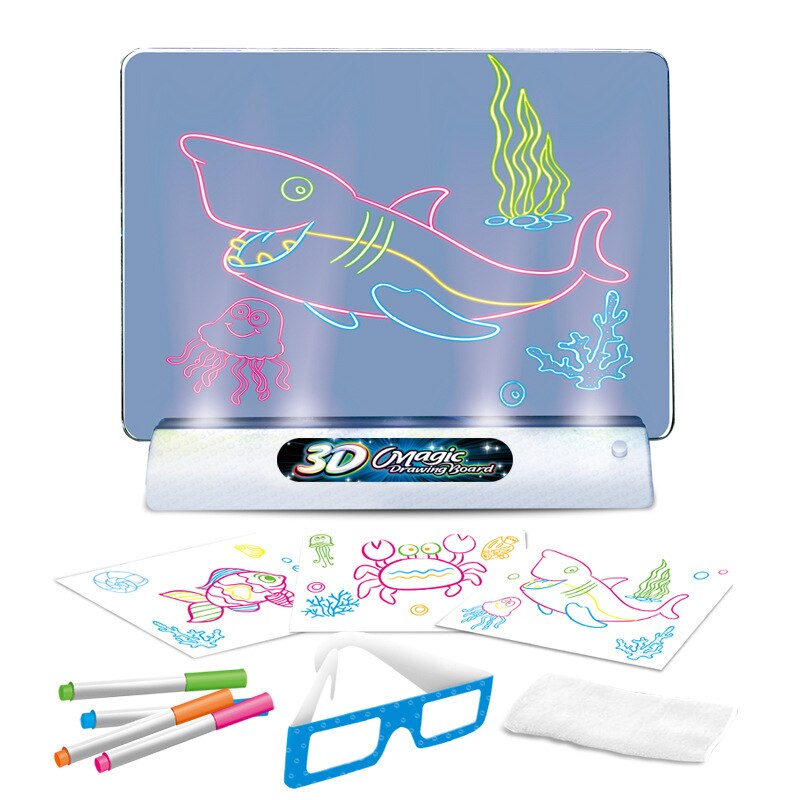 Magic Drawing Board™ - Arte resplandeciente - Tablero de dibujo 3D iluminado