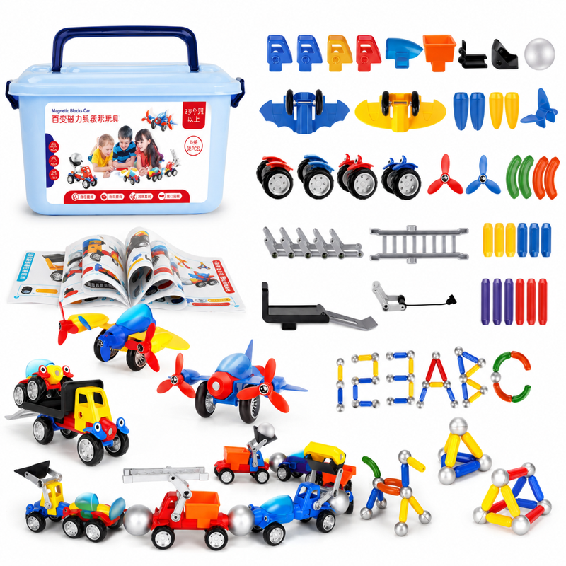 Magnetic Cars™ – Diversión con construcciones magnéticas - Juego de juguetes de vehículos magnéticos