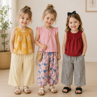 Thumbnail for Sleeveless Tops & Pants – Suave y elegante: conjunto de ropa de verano para niños