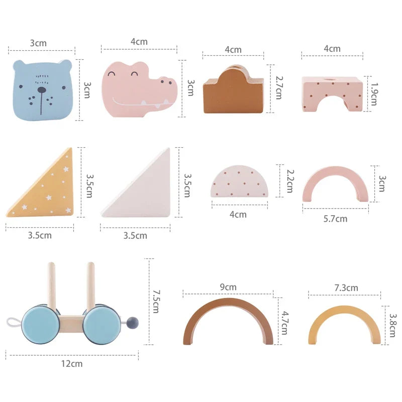 HappyTrain – Montessori & Fun – Set de trenes de madera