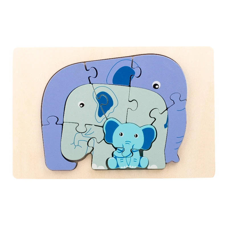 Animal Puzzle™ – Descubre y aprende – Puzzle de madera de dibujos animados