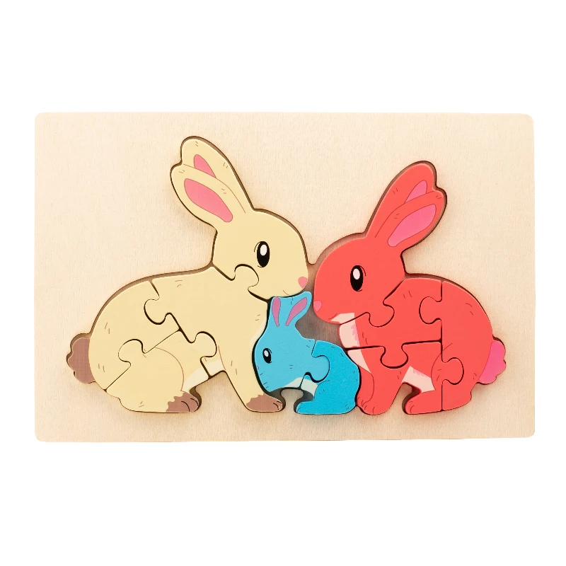 Animal Puzzle™ – Descubre y aprende – Puzzle de madera de dibujos animados