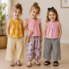 Sleeveless Tops & Pants – Suave y elegante: conjunto de ropa de verano para niños