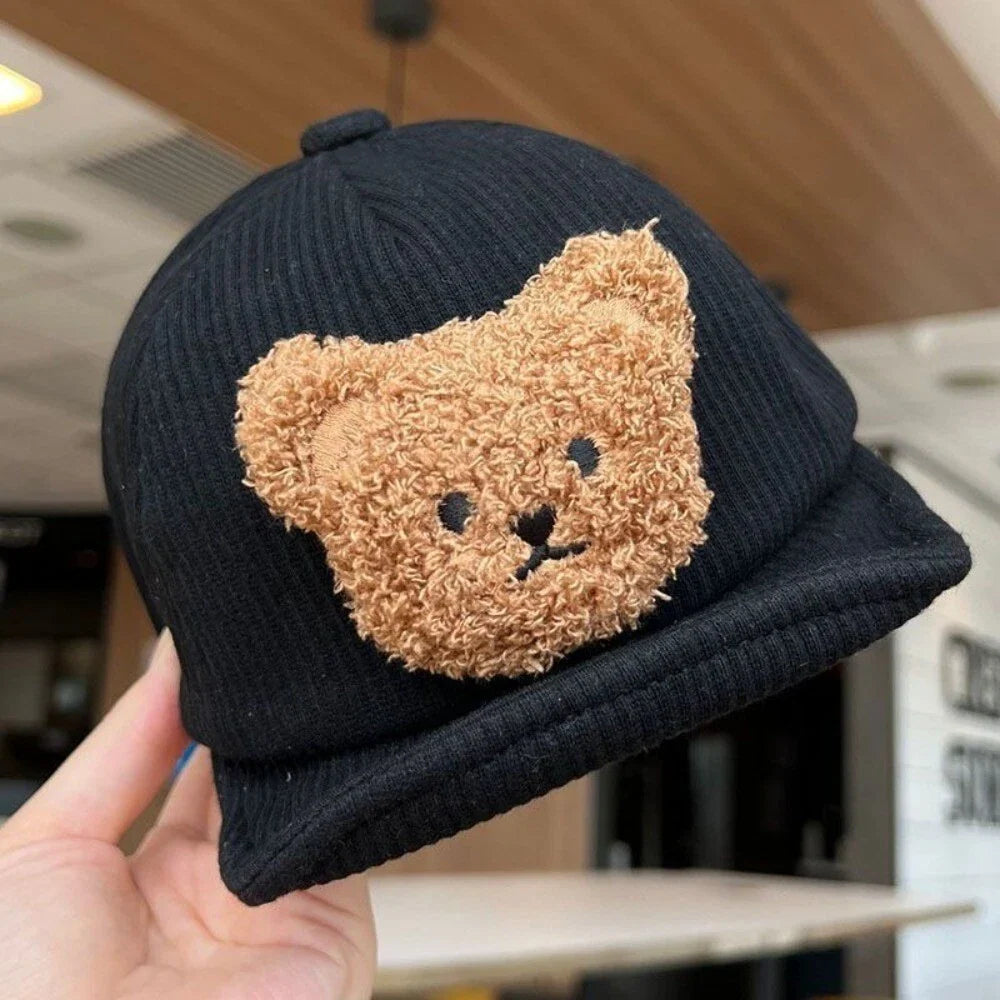 Mini Fashion - Duro y adorable: gorra infantil de pana con osito