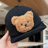 Thumbnail for Mini Fashion - Duro y adorable: gorra infantil de pana con osito